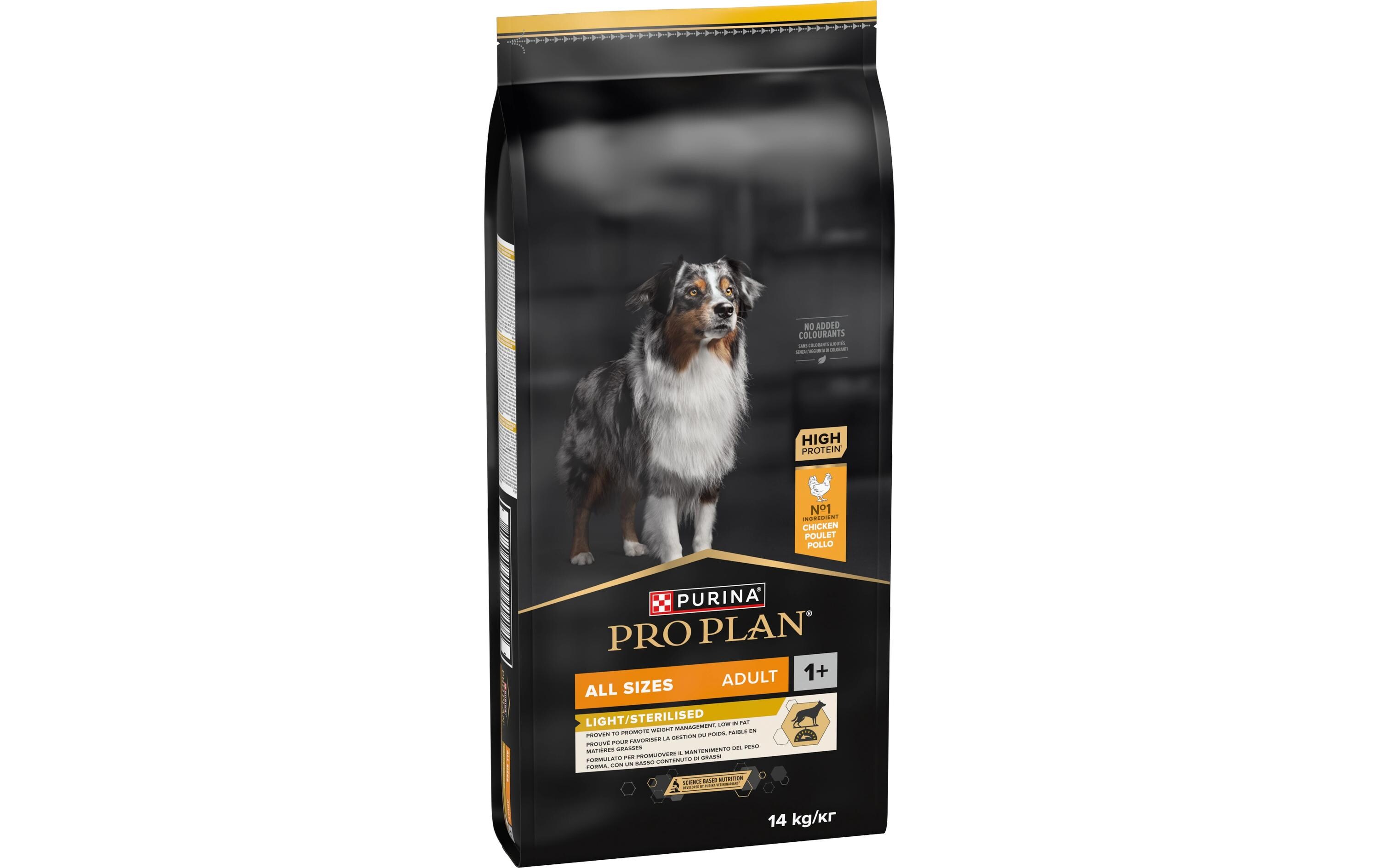 Trockenfutter All Size Adult Light/Sterilised Huhn, 14 kgAlleinfuttermittel für ausgewachsene Hunde aller Grössen