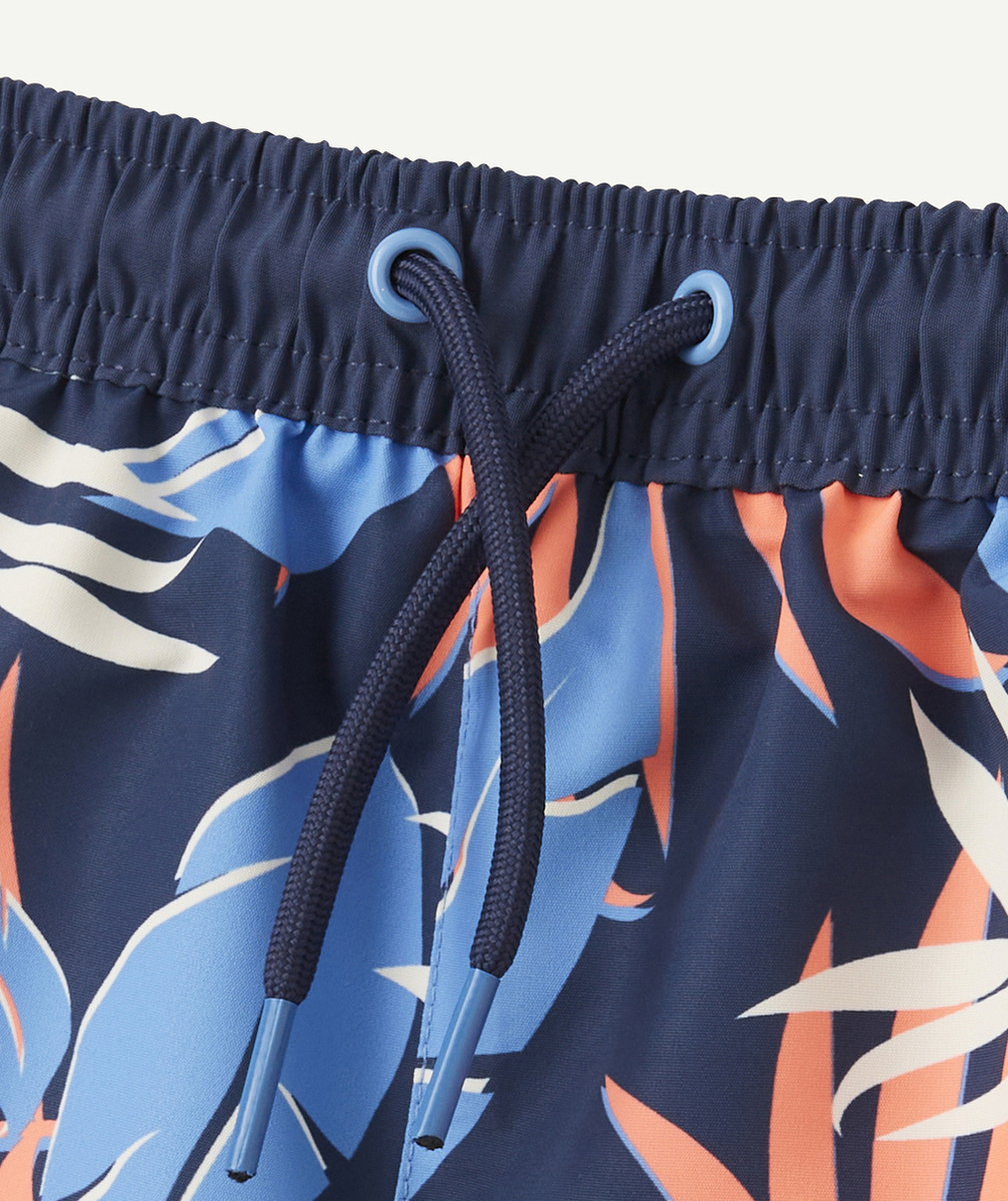 SHORT DE BAIN GARÇON EN FIBRES RECYCLÉ IMPRIMÉ FEUILLES