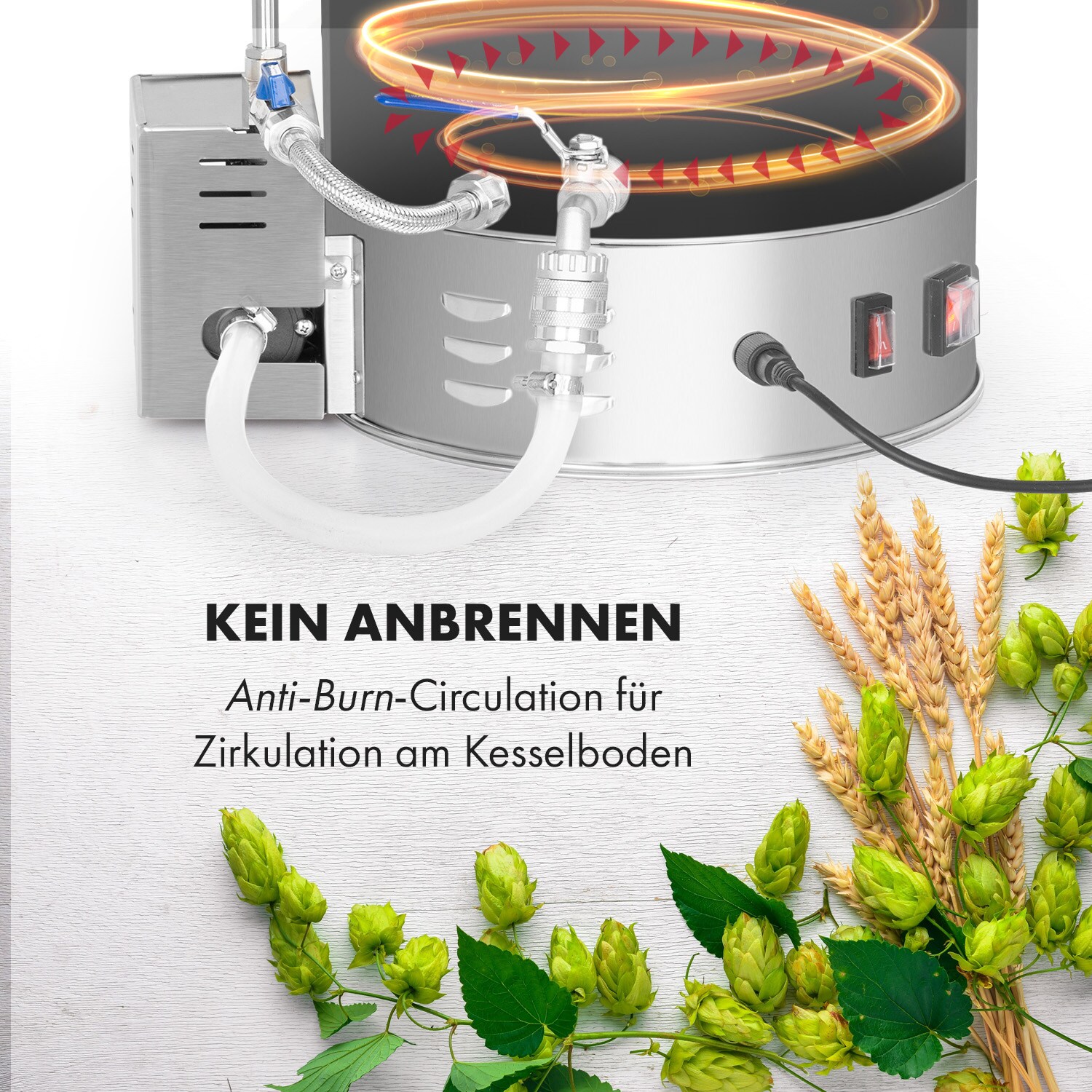 Brauheld Pro Maischekessel 3300W 45L 30-100°C Umwälzpumpe Edelstahl 45 Liter