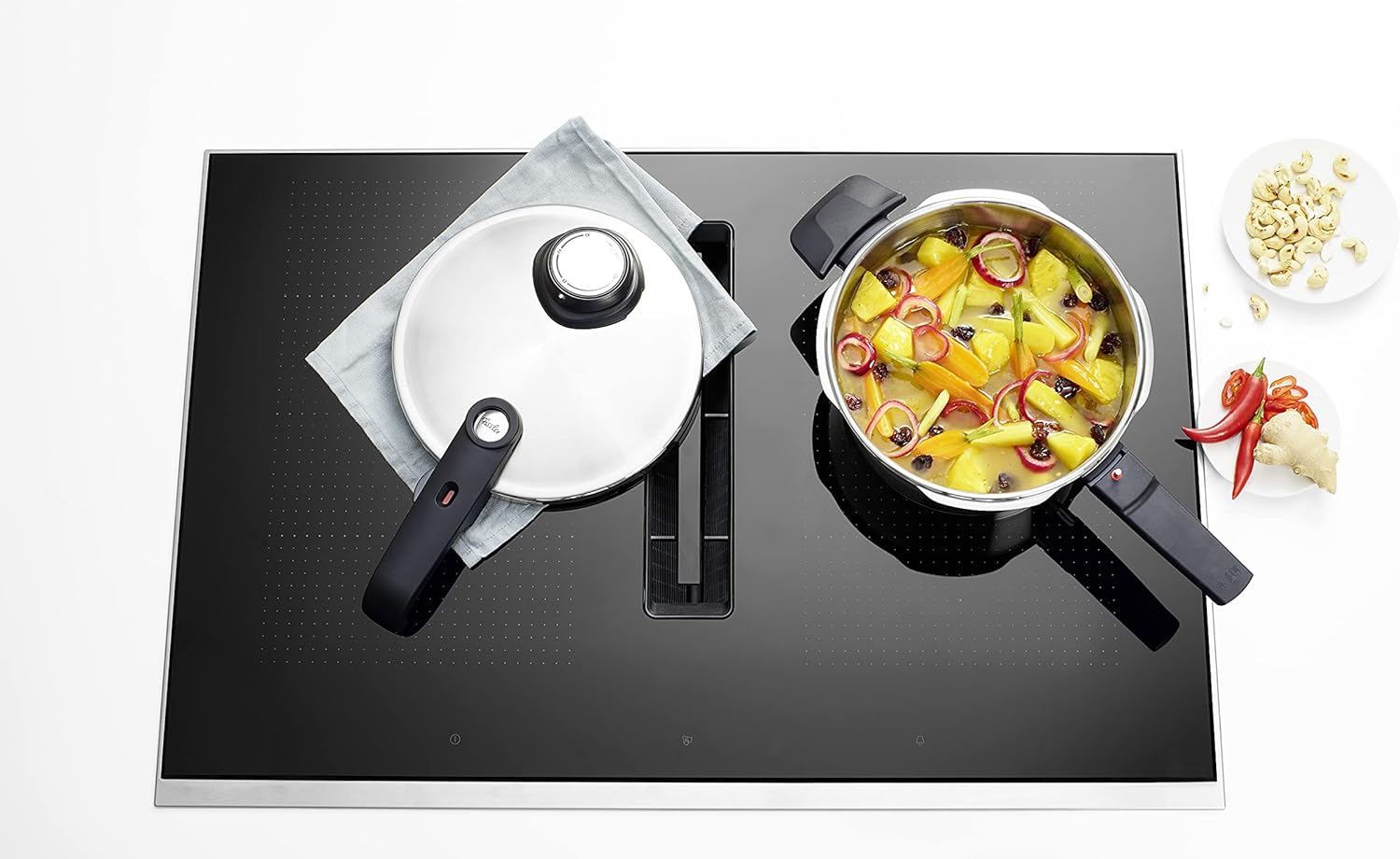 Fissler Vitavit Premium/Schnellkochtopf-Set (6 L, Ø 22 cm) + Gratis Dämpf-Einsatz & Schnellkochtopf-Buch, Edelstahl-Dampfkochtopf,4-Garstufen - Induktion