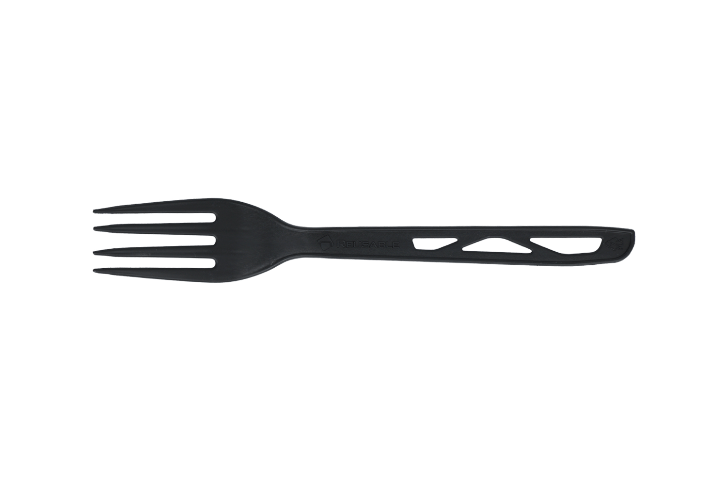 Herbruikbare vork 170mm CPLA zwart BIO