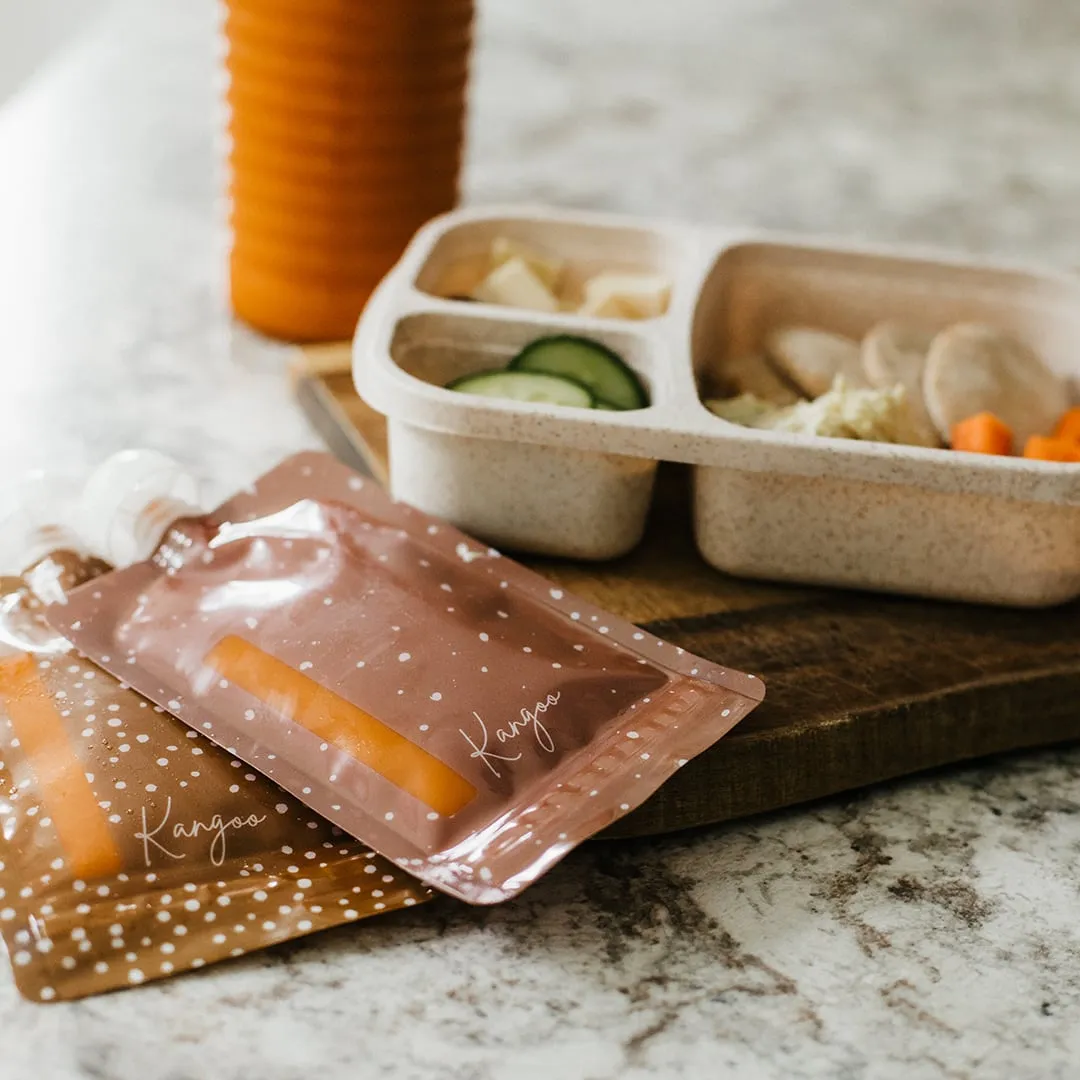 Kangoo et cie Pochettes à compote réutilisables Neutral 6x (4oz)
