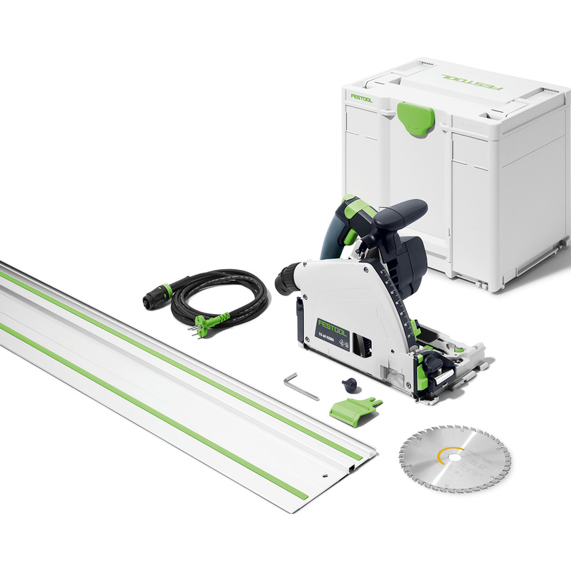 Festool TS 60 KEBQ-Plus-FS invalzaagmachine+ geleiderail 1400mm 1.500W 168mm