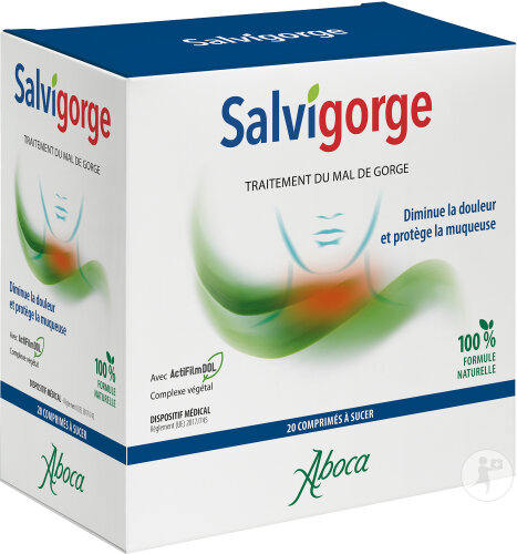 Aboca Salvigorge 2ACT Comprimés Contra La Douleur De La Gorge 20 Comprimés