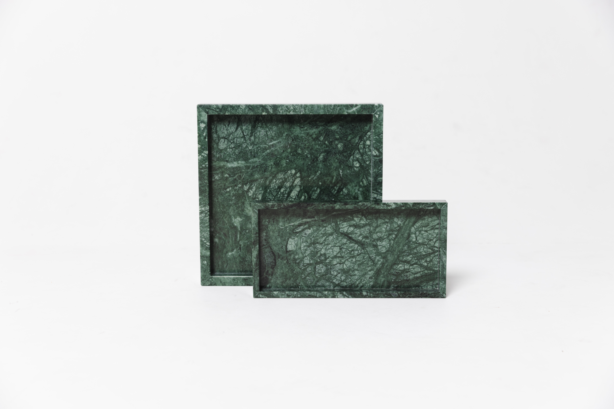 Marmer dienblad met rand tray 15x30cm groen