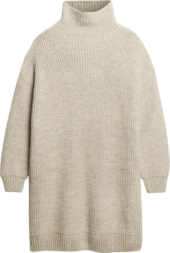 Superdry CHUNKY RIB KNIT JUMPER DRESS Light grey twist