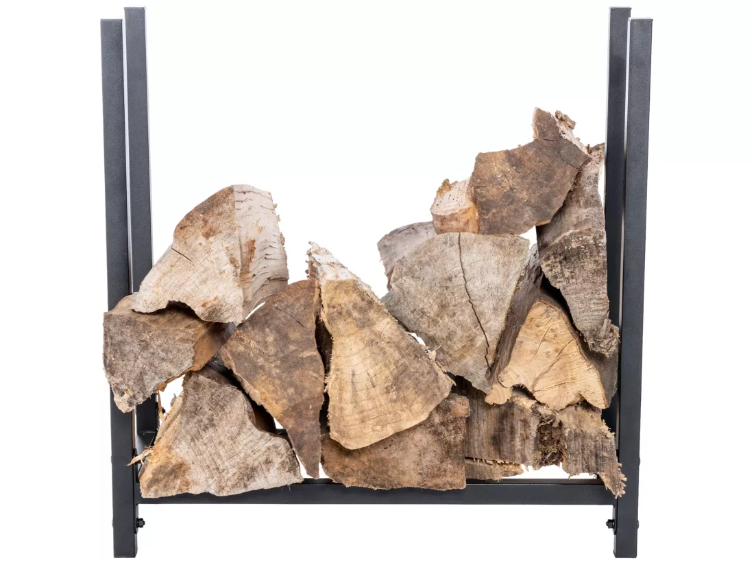 Etagère bois de cheminée - Métal - 60 x 25 x 62cm - Noir - Irondale