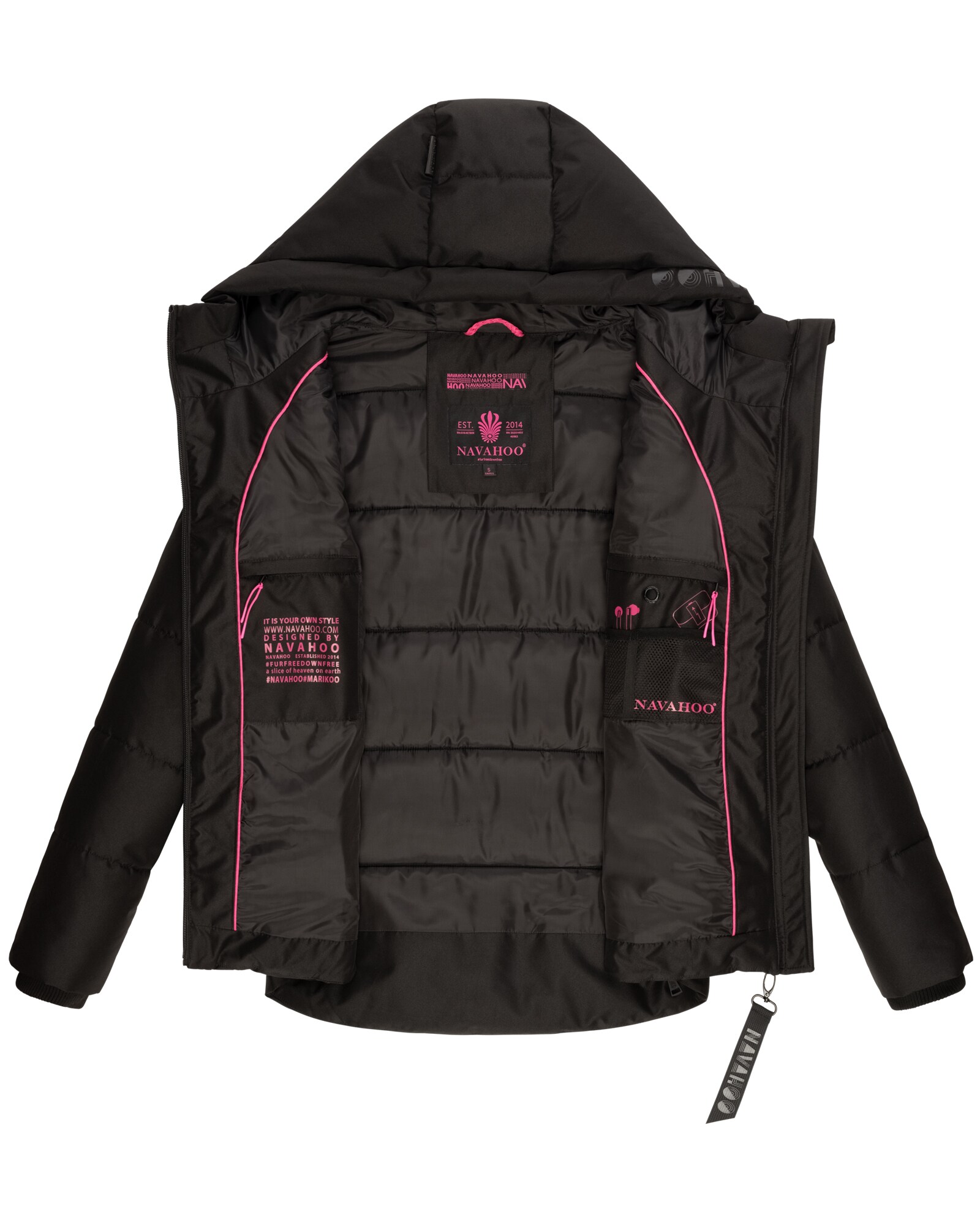 NAVAHOO Damen stylische Steppjacke Outdoor Winterjacke mit dezenter Steppung Krümelein