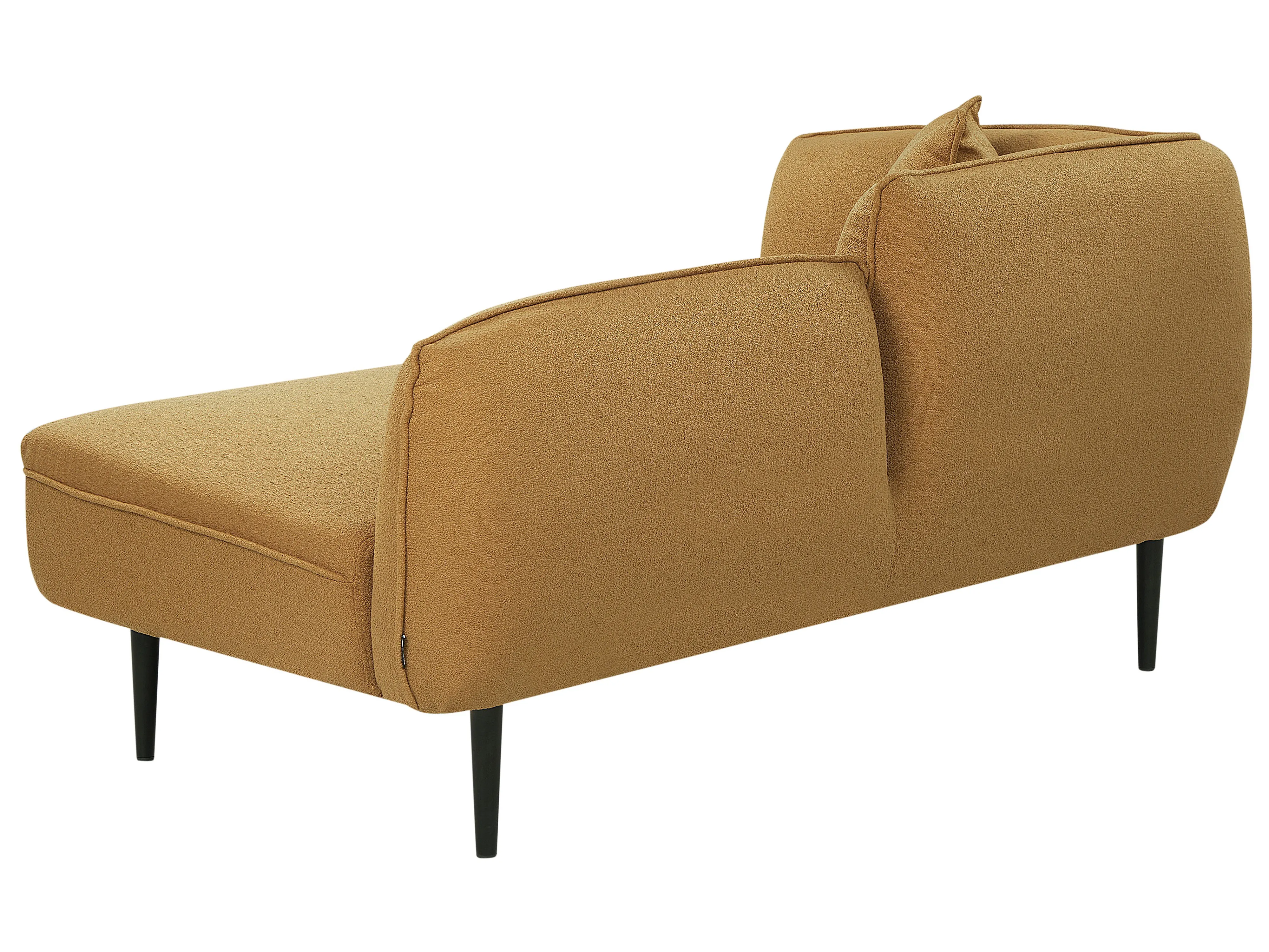 Linkszijdige chaise longue CHEVANNES Bouclé Mosterdgeel