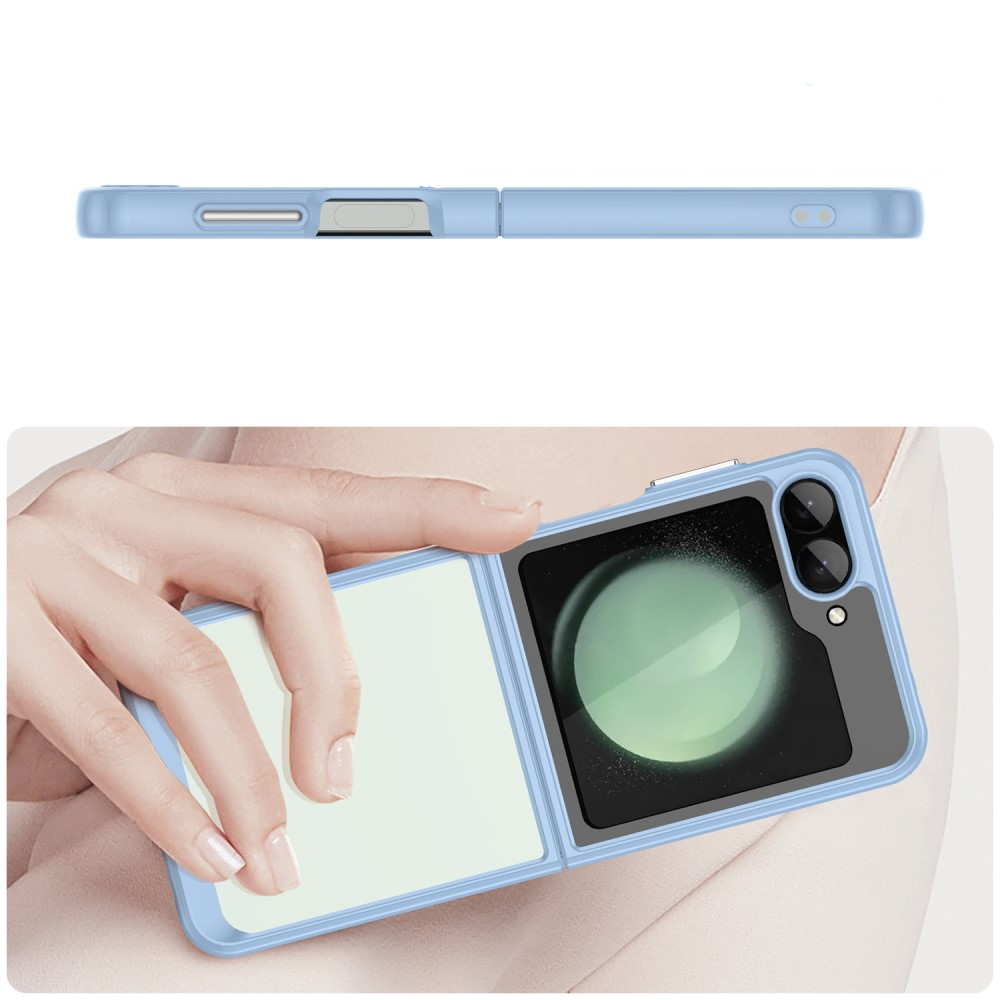 Samsung Galaxy Z Flip7 FE / Z Flip6 Hybrid Hülle TPU Bumper Acryl Rückseite - Blau / Transparent