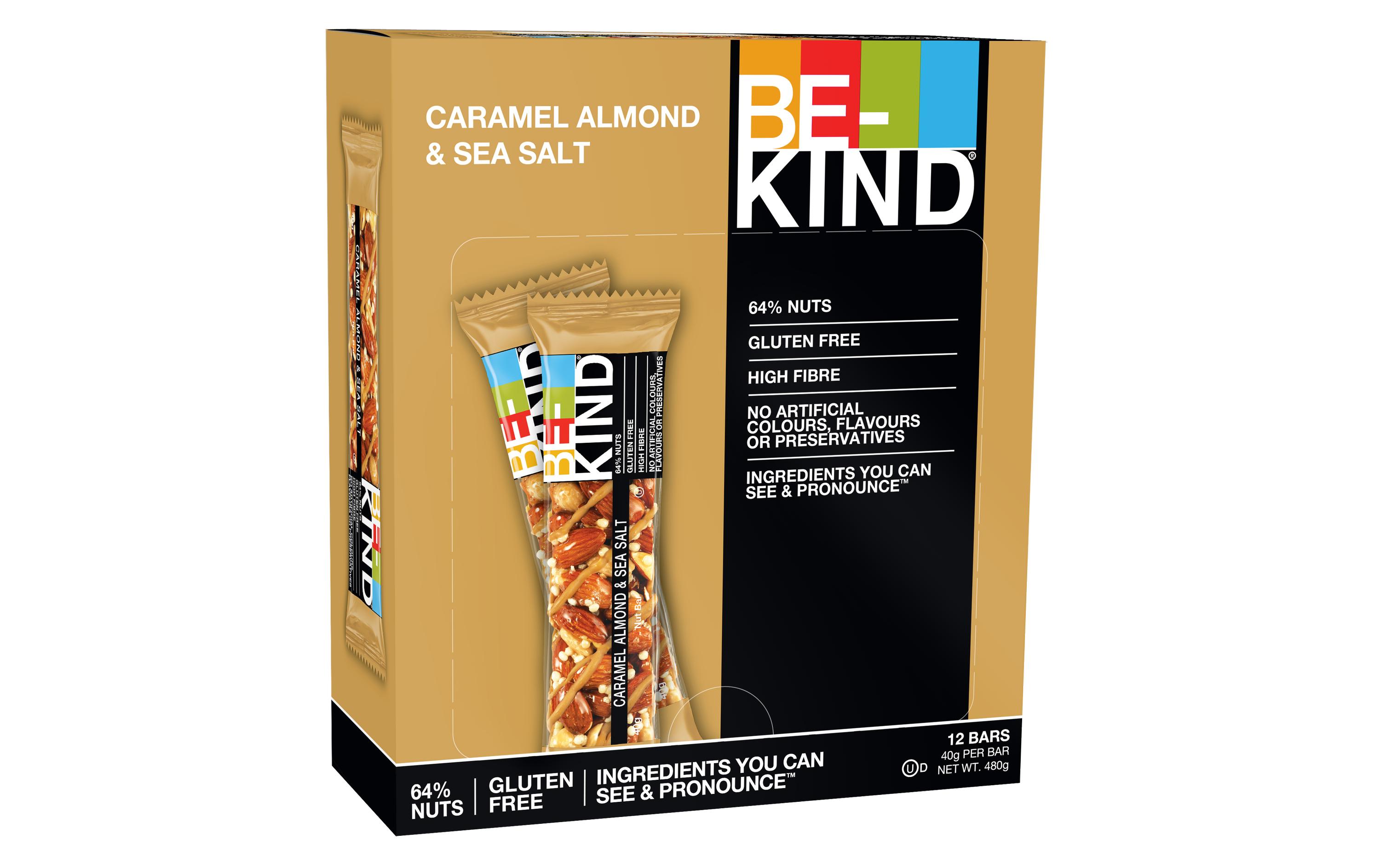 Riegel Caramel Almond & Sea Salt 12 x 40 gRiegel mit Karamellmandeln und Meersalz