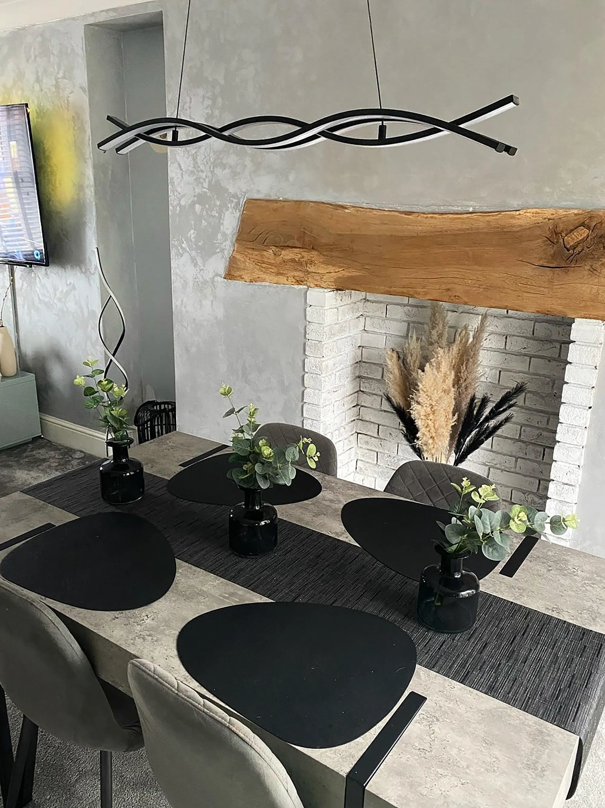Eettafel ADENA Grijs beton-effect 90 cm 150 cm