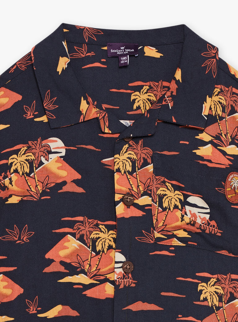 Chemise bitume à manches courtes