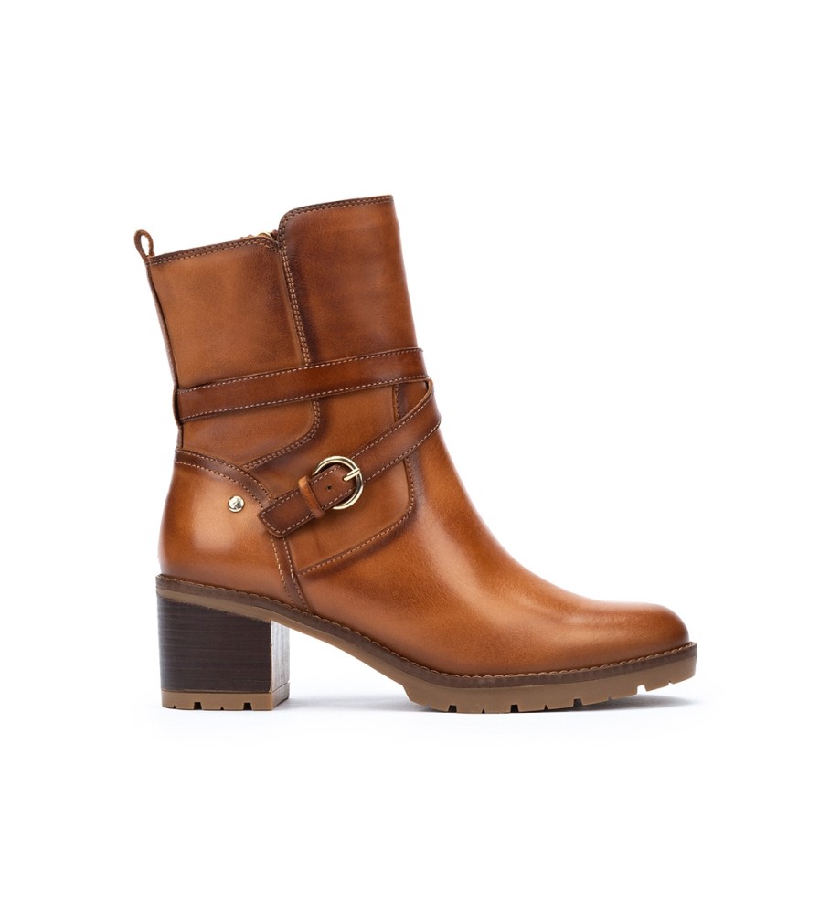 Botas de cano curto Pikolinos Llanes em couro marrom - Altura do salto: 6 cm -