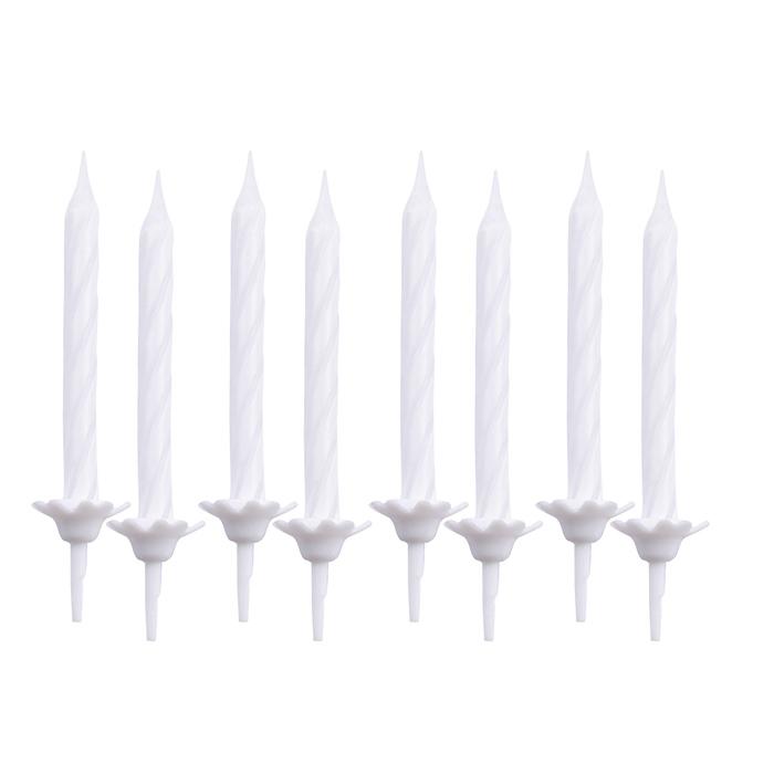 SET 24 BOUGIES ANNIVERSAIRE H.5.5CM BLANC