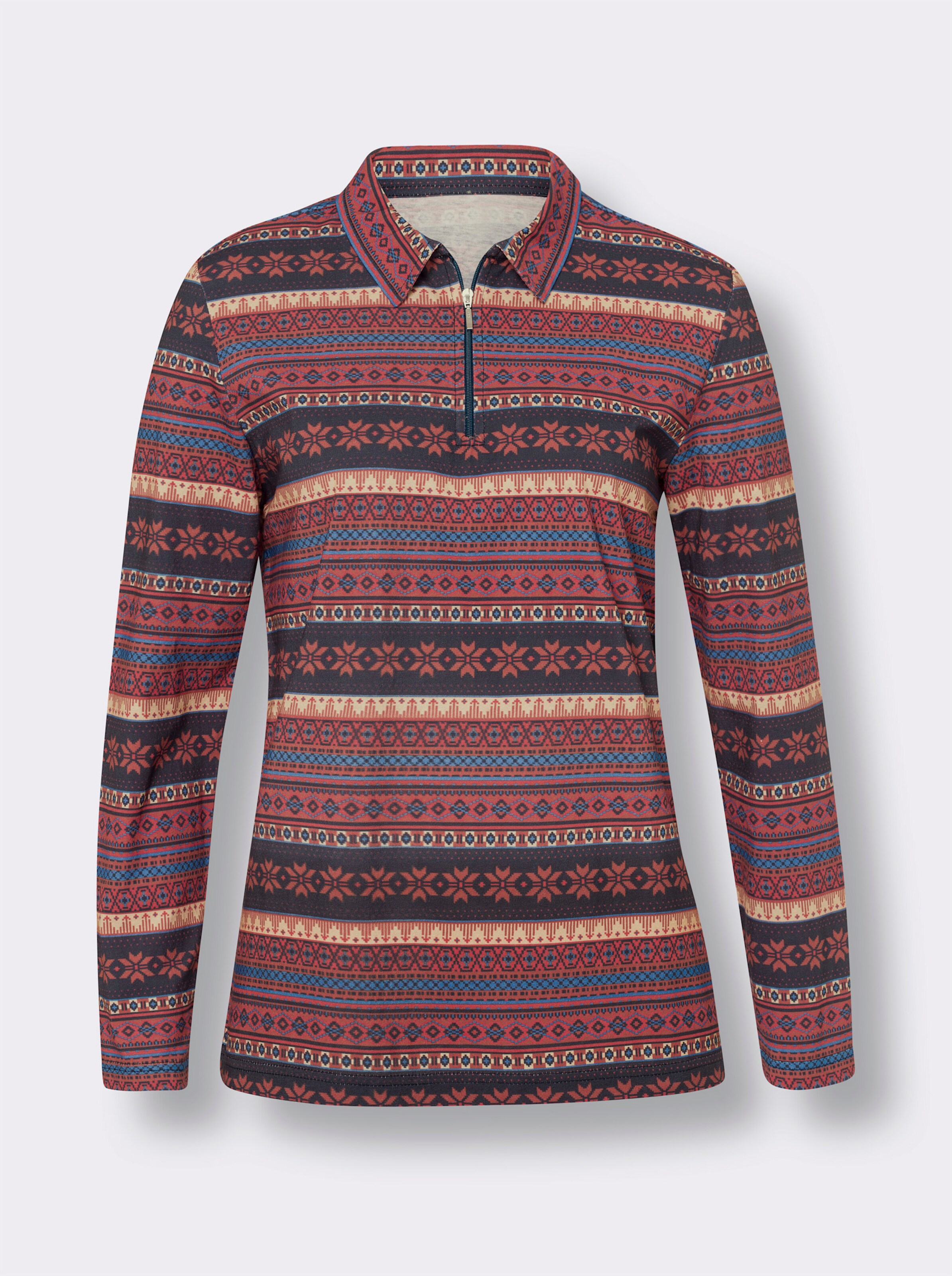 Poloshirt im Norweger-Muster