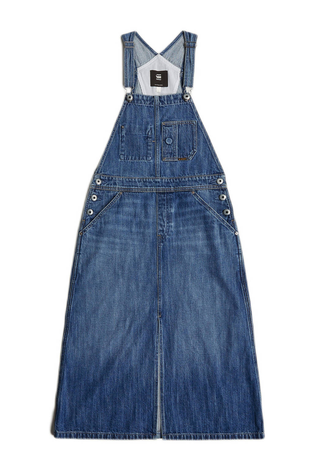 G-STAR overgooier Dungaree dress long faded cliffside blue