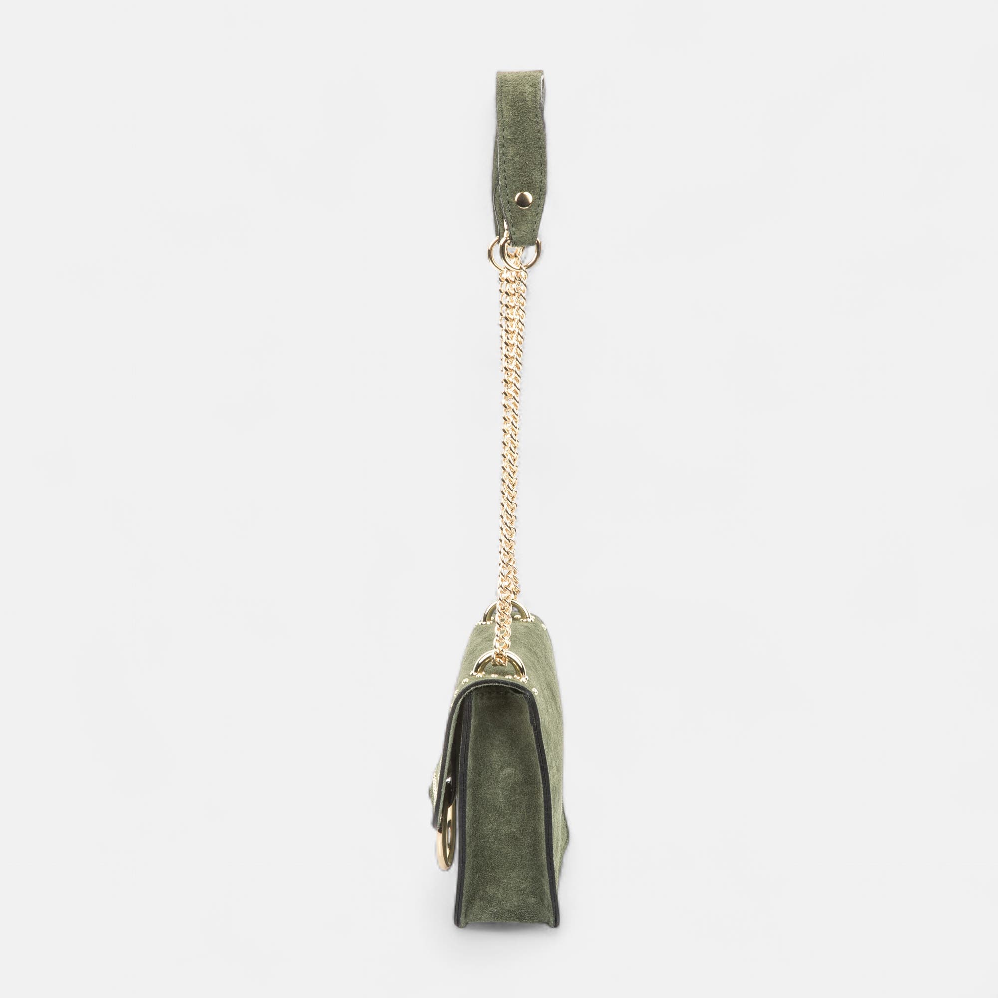 Sac bandoulière en cuir kaki