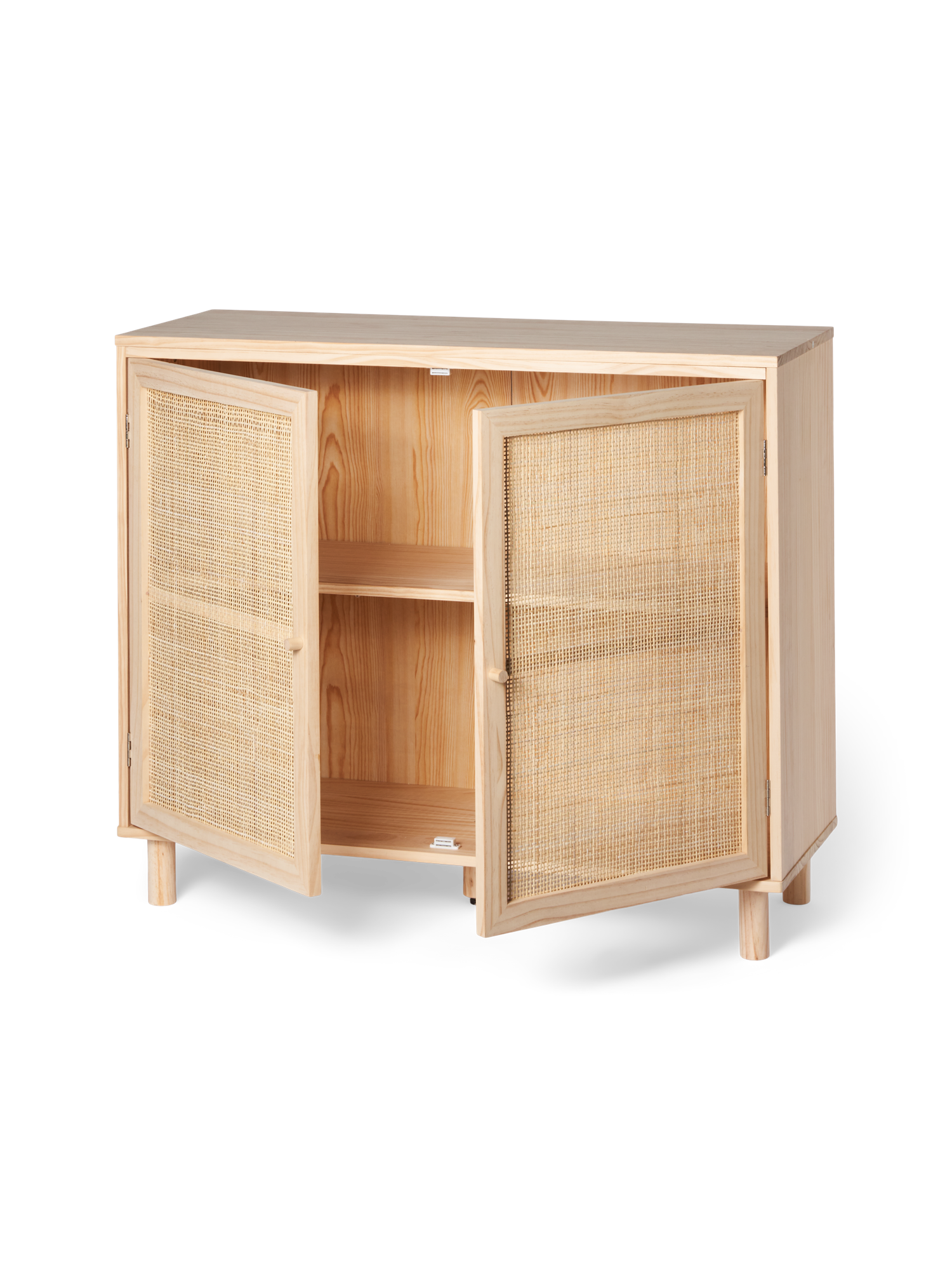 Skab | Fyrretræ/rattan. 95 x 35 x 80 cm. | Nature