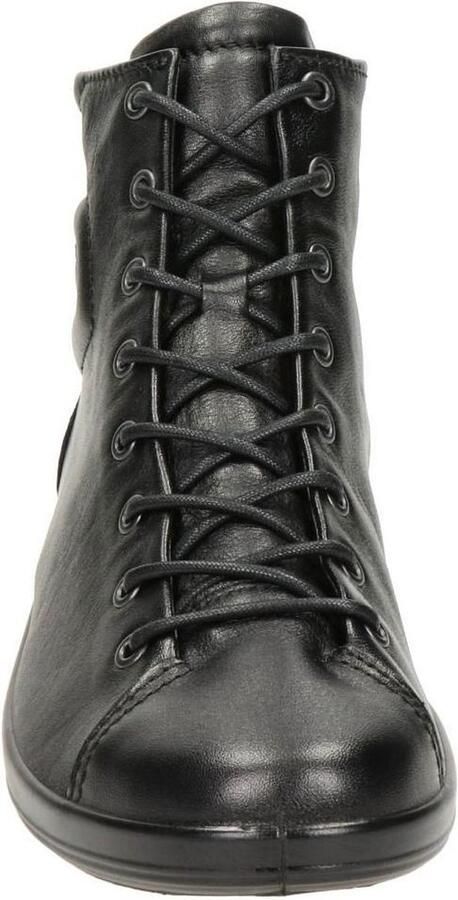 ECCO SOFT 2.0 dames Veterboot Sneakers Zwart