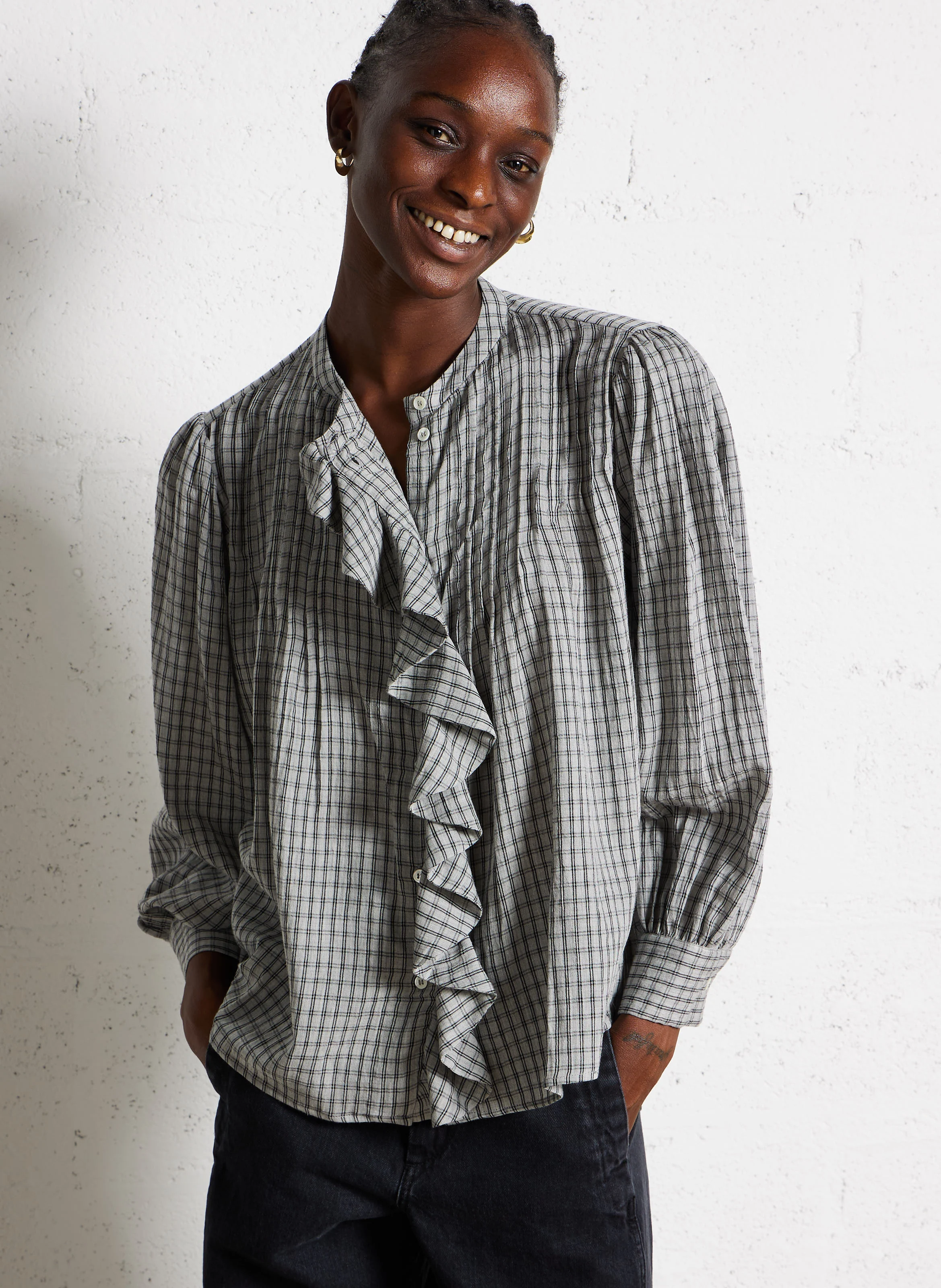JOIE - Chemise ample col rond en coton | Multicolore