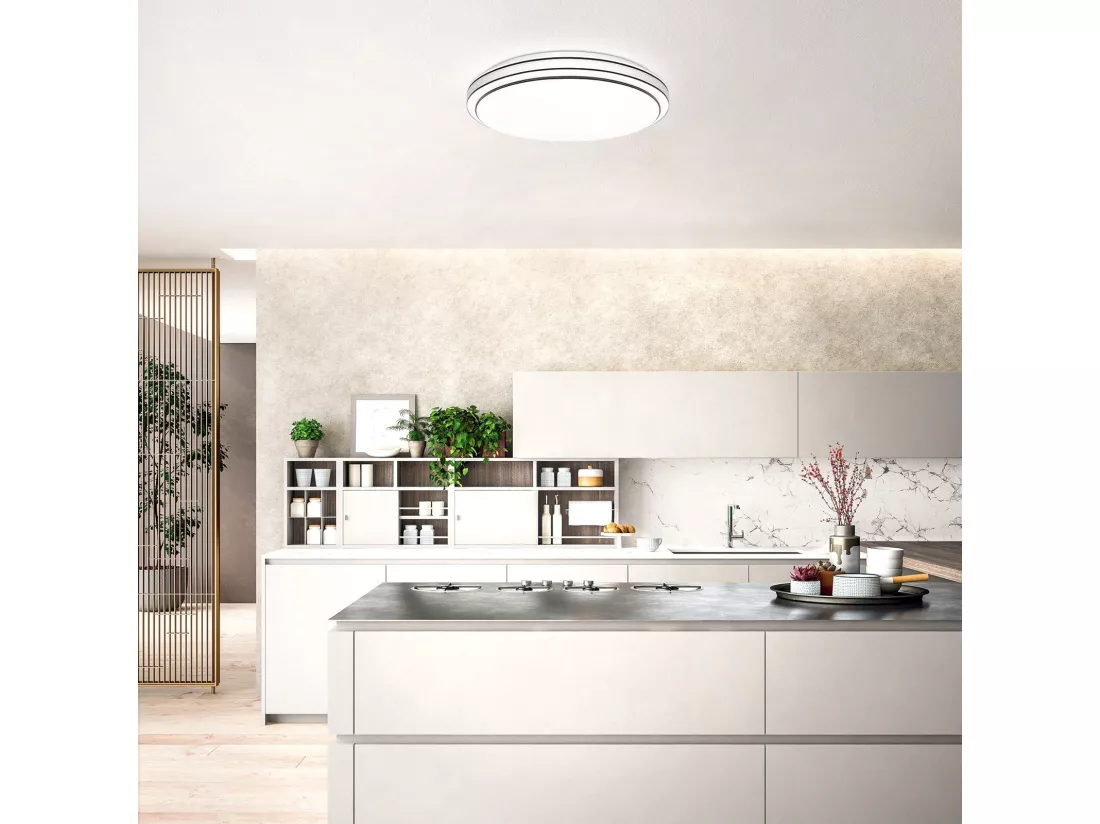 NETTLIFE Plafonnier LED Moderne Rond 40cm Ciel Étoilé Intensité Variable avec Télécommande Lampe de Chambre 44W pour Salon Cuisine Couloir