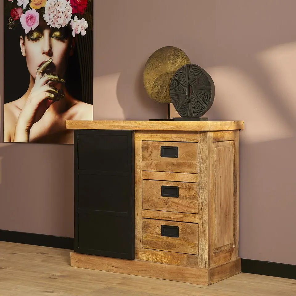 Ladekast Rechthoek Naturel Hout - 100x45x85cm - Nashville
