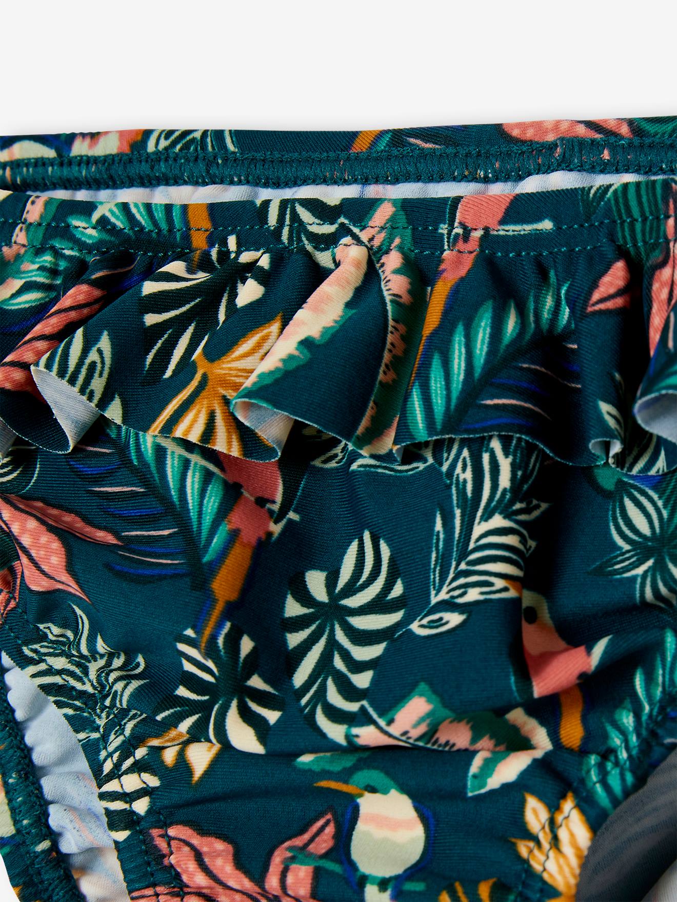 Calcinha de biquíni verde estampada para bebê