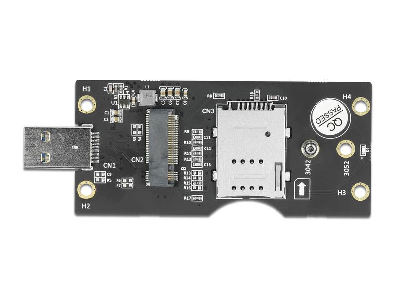 Delock Externes Gehäuse USB 3.0 zu M.2 mit SIM Slot Delock USB 3.0 Konverter Typ-A Stecker zu M.2 Key B mit SIM Slot