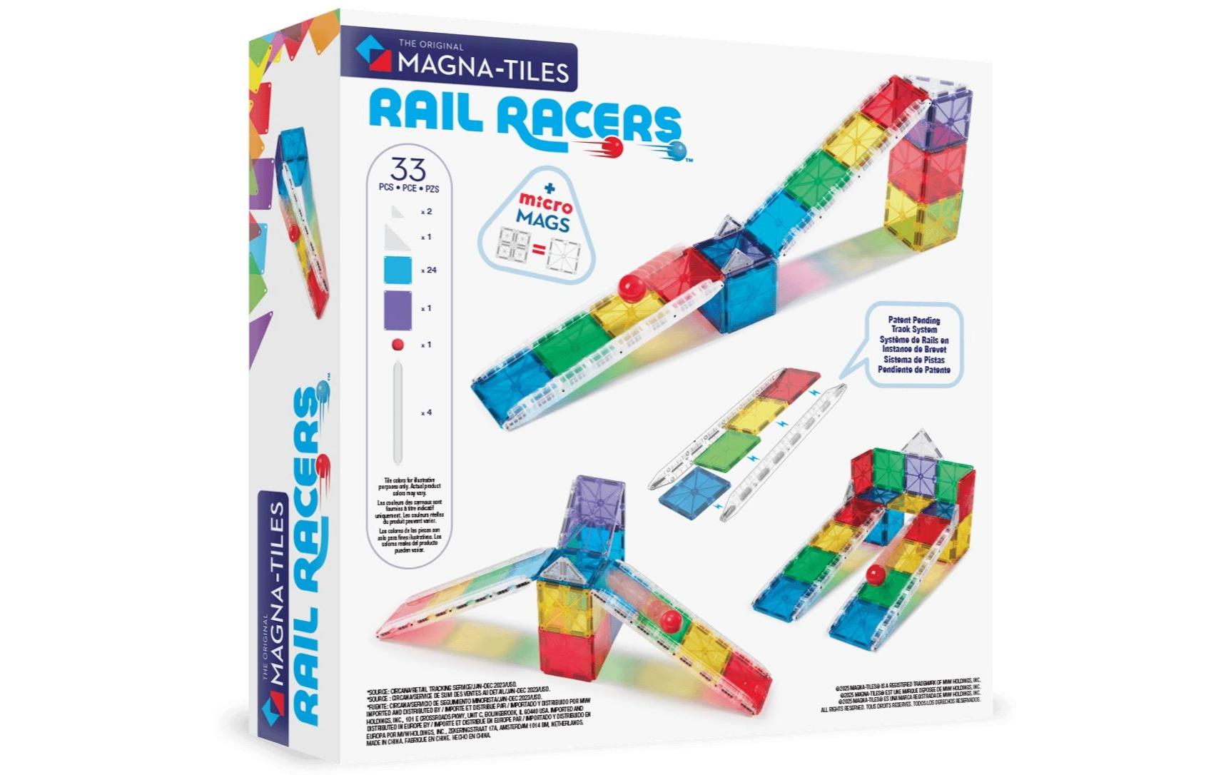 Rail Racers 33 TeileRennbahn-Set mit 33 magnetischen Bauteilen