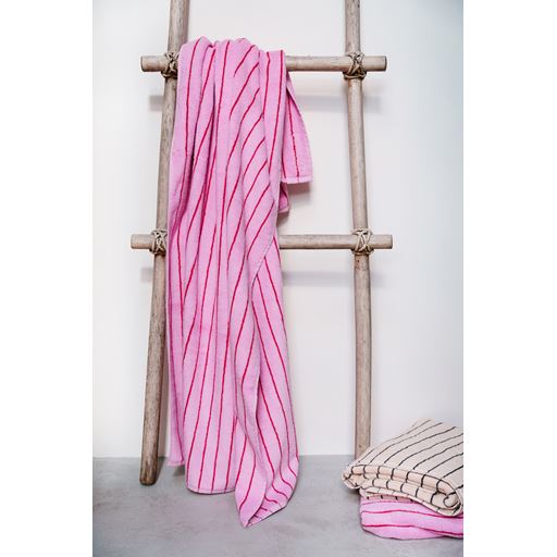 Bongusta Naram Håndklæde, Baby Pink & Ski Patrol Red, 70x140 cm