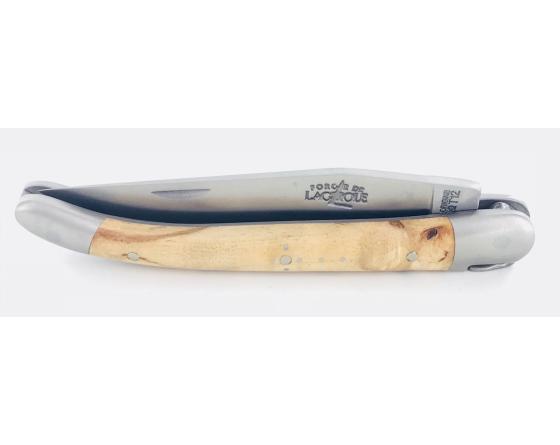 Laguiole Tradition 9 cm - 2 mitres - Bouleau Madré Couteau de Poche Forge de Laguiole