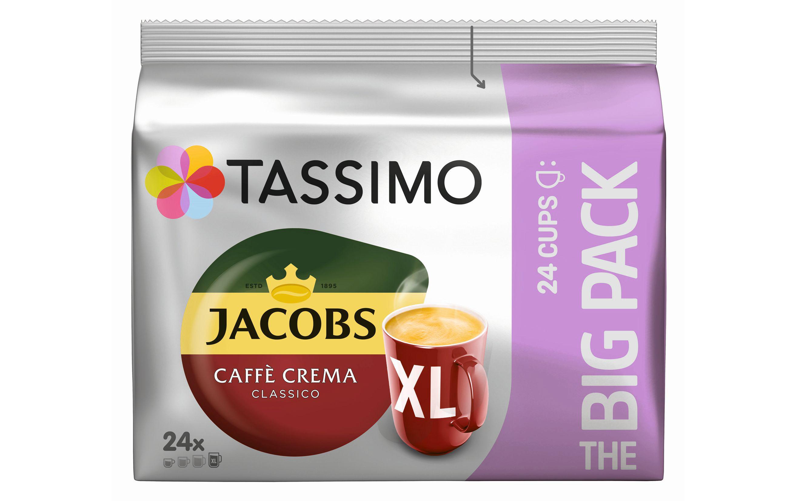 Kaffeekapseln T DISC Jacobs Caffè Crema XL 24 PortionenT Discs mit Kaffeezubereitung