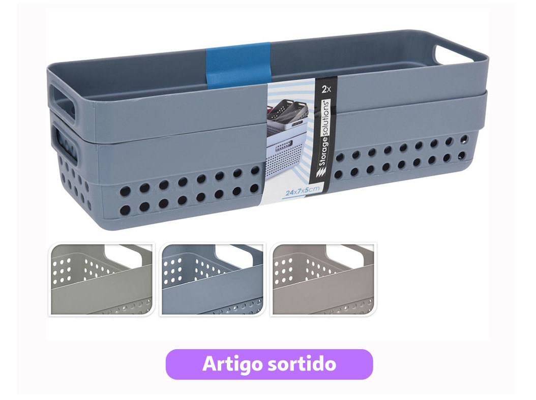 CESTO PARA ARRUMAÇÃO 24X7.5X5CM CORES SORTIDAS