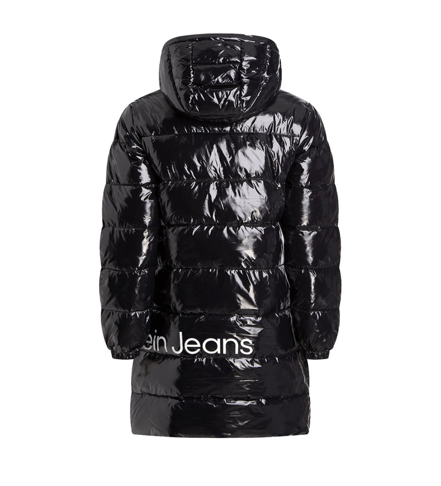 Calvin Klein Jeans Abrigo High Shine Fitted Puffer negro