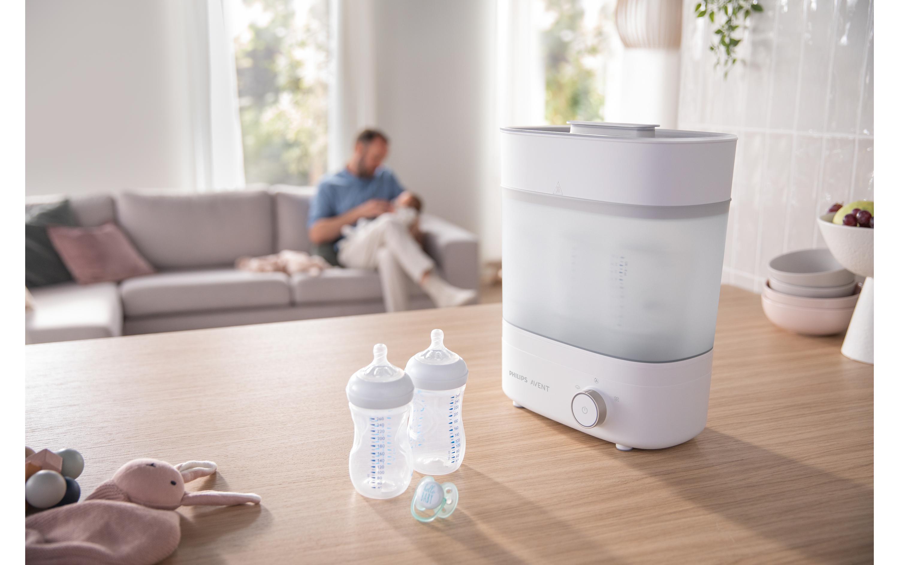 Elektrischer Sterilisator 3 in 1<br>Sterilisieren, Trocknen und Aufbewahren mit dem Sterilisator von Philips Avent