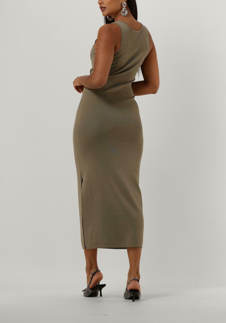 groene gestuz midi jurk briellegz sl rib dress