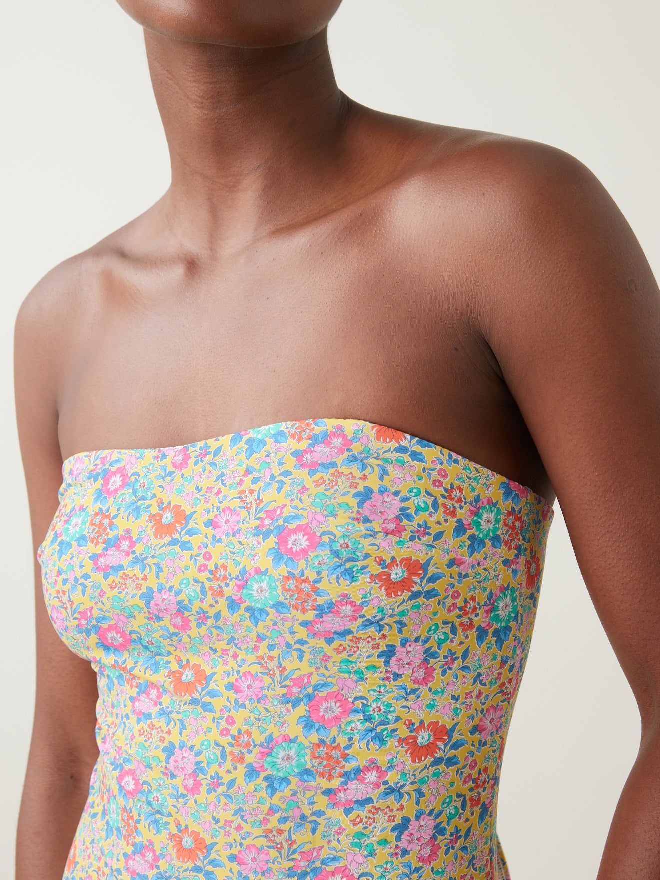 Maillot de bain bustier femme en tissu Liberty