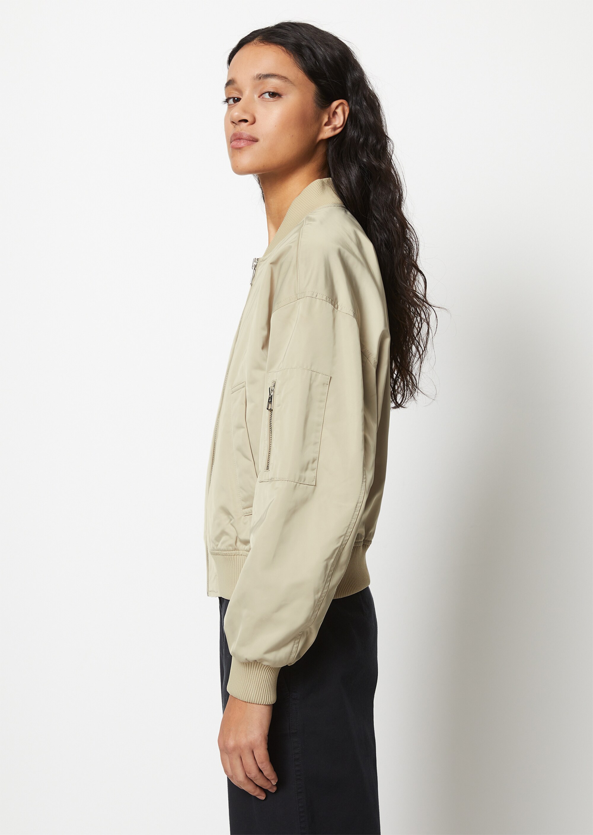 Blouson im Aviator-Stil regularaus recyceltem Polyester-Twill