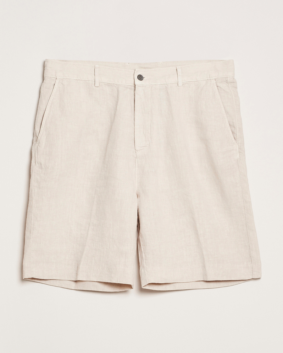 Oscar Jacobson James Casual Linen Shorts Cream