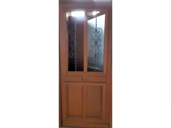 Porte D'Entrée Bois Vitrée, Carole, H,215Xl,80 P, Droit Côtes Tableau