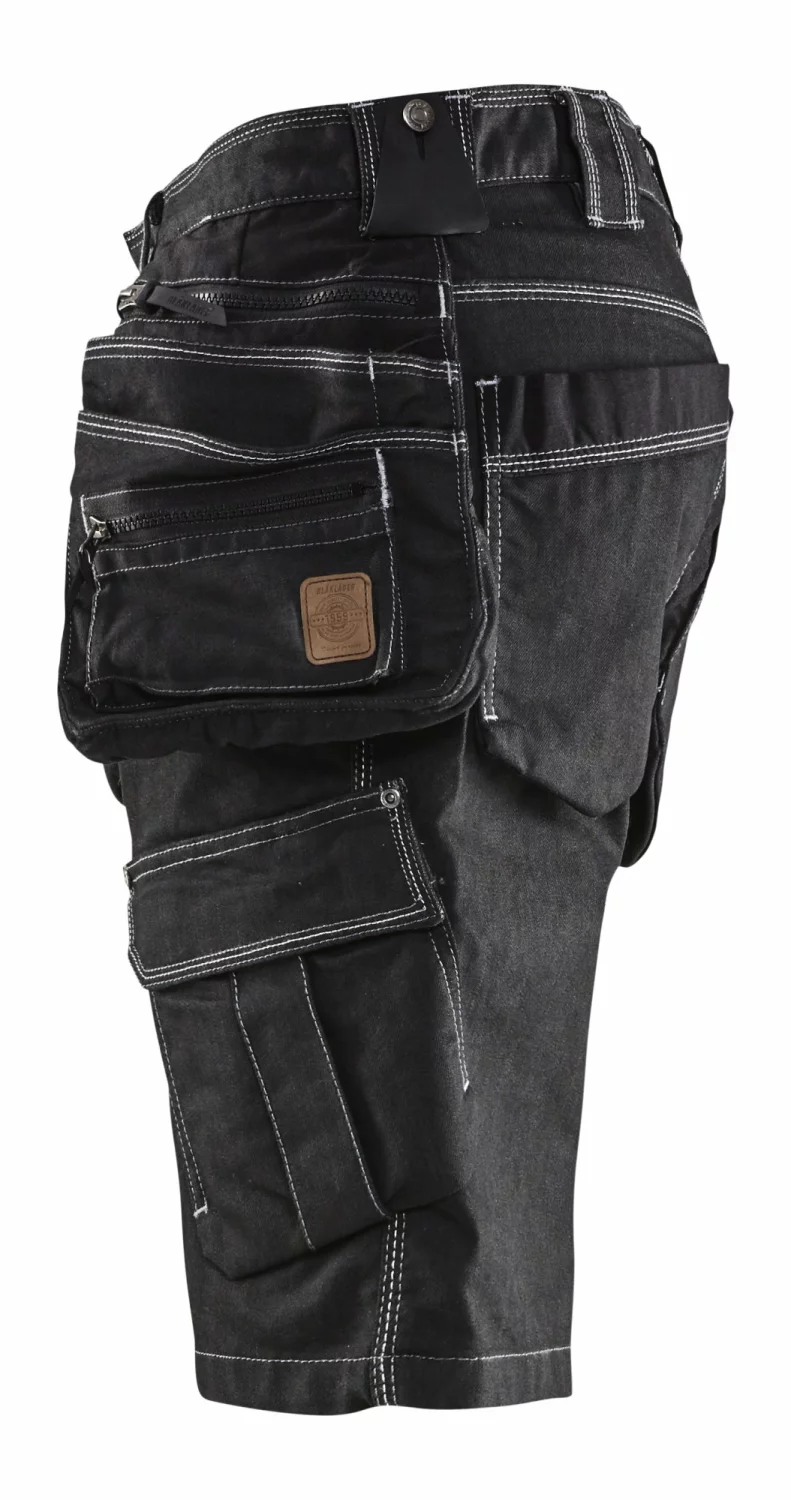 Blåkläder X1900 Werkbroek kort Denim Stretch 1992 - zwart - maat 50 (M)