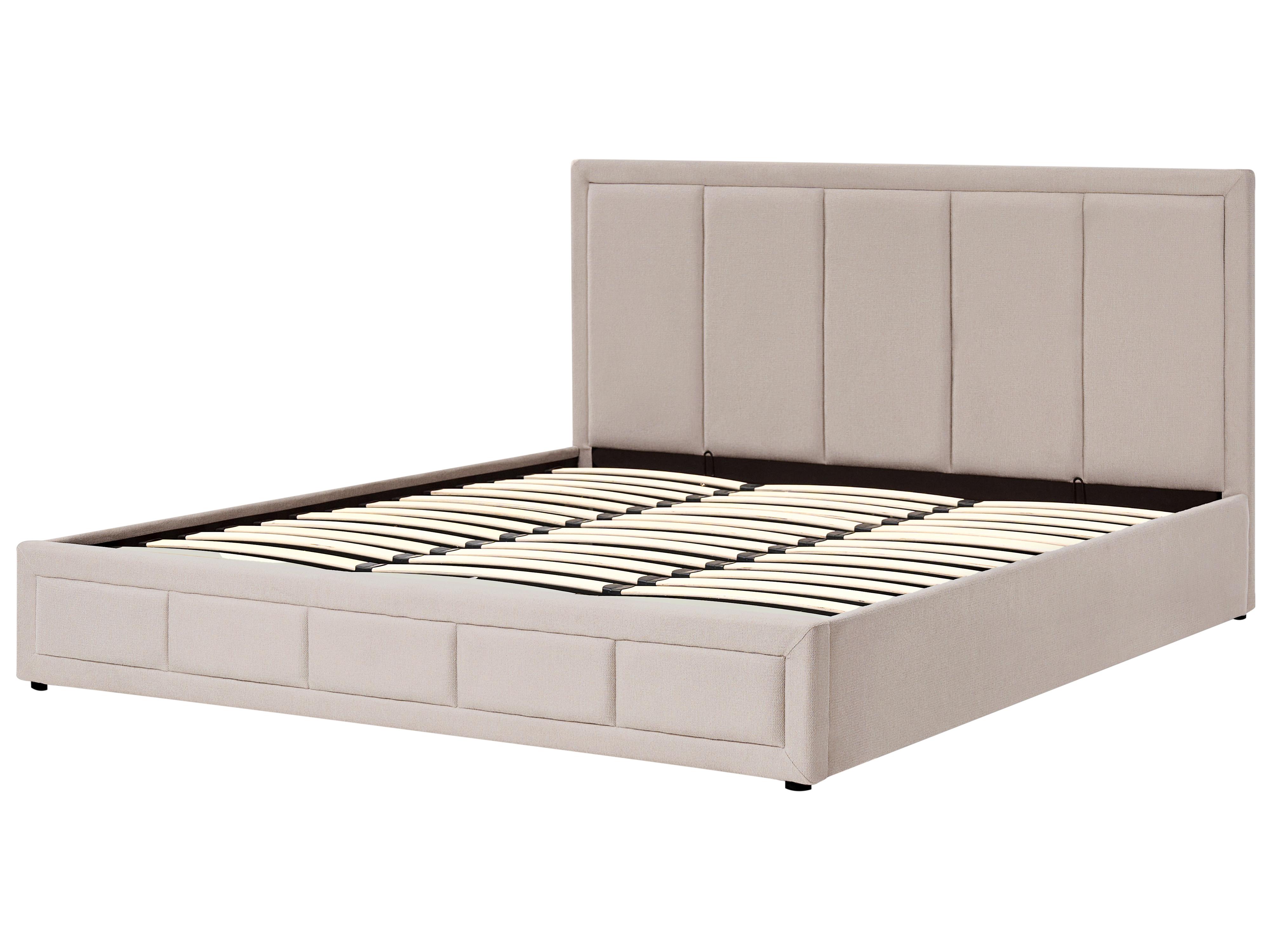 Bed met opbergruimte Stof QUIBERON 180 x 200 cm Taupe