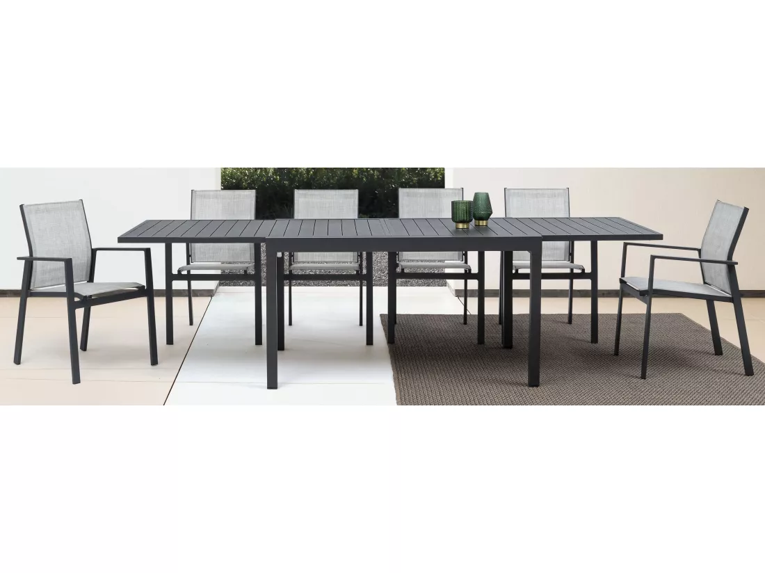 Table extensible de jardin aluminium Paga L 135-270cm