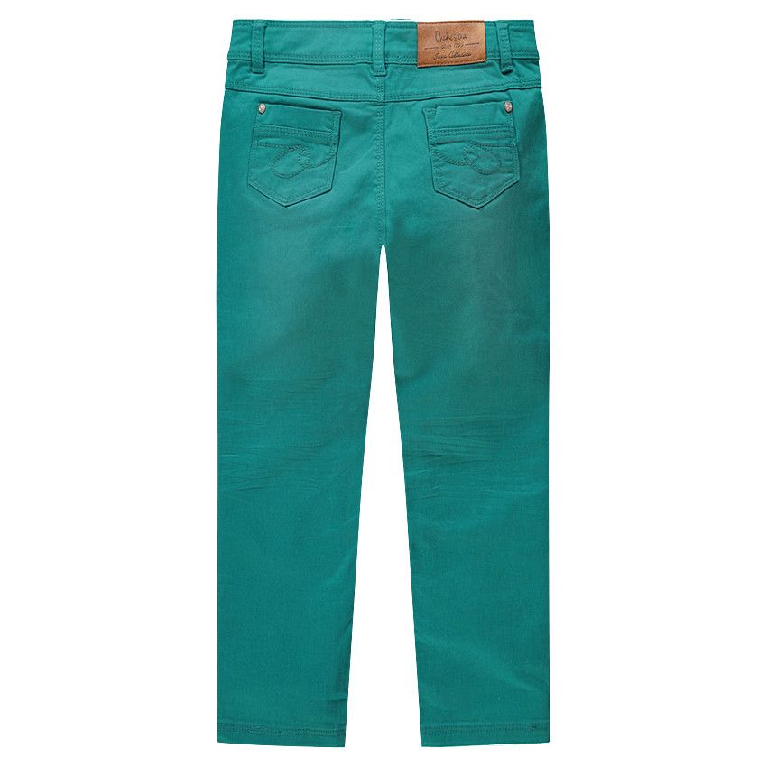 Pantalon en twill surteint effet crinkle - Vert