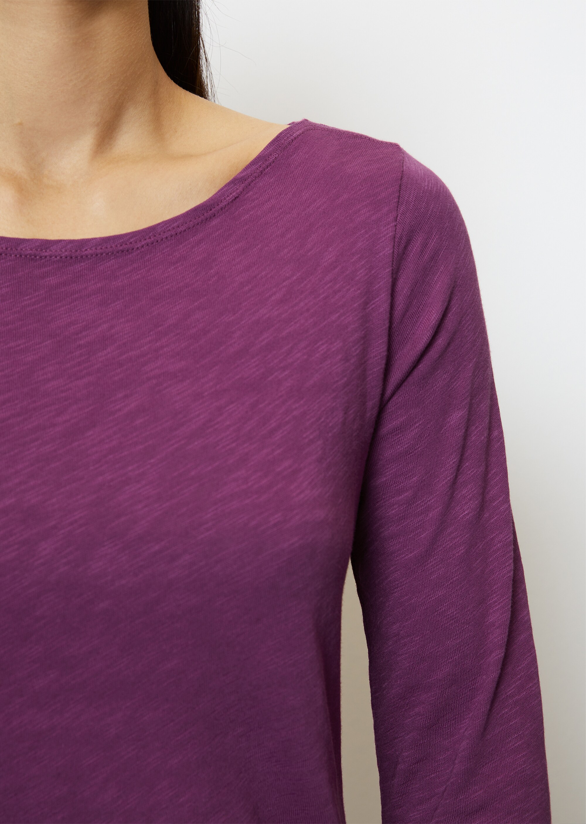 Longsleeve regularaus Slub-Jersey