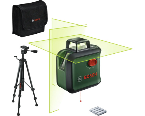 Bosch AdvancedLevel 360 kruislijnlaser inclusief 4 x 1,5V AA batterijen en draagtas