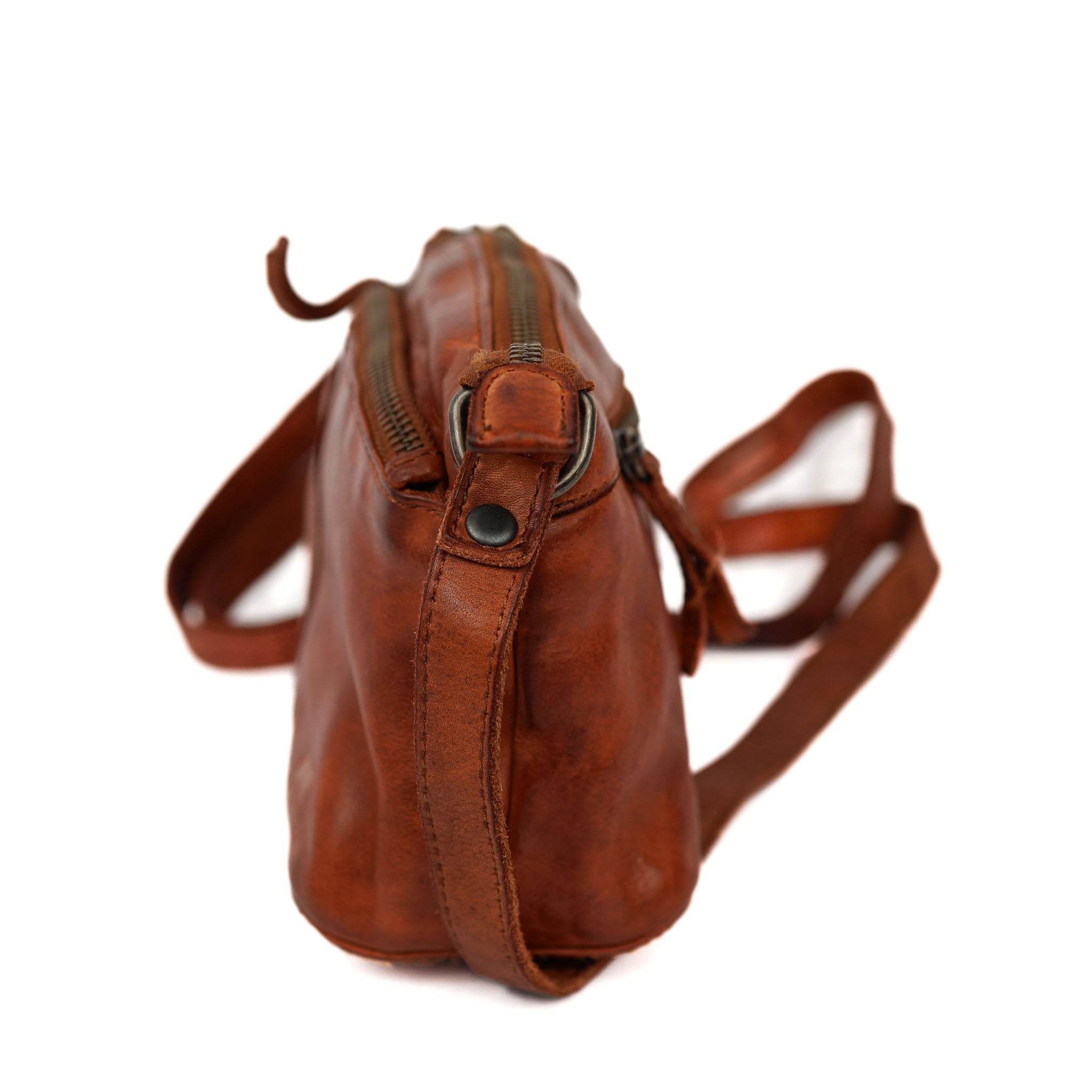 Klein schoudertasje 'Danielle' cognac Cognac
