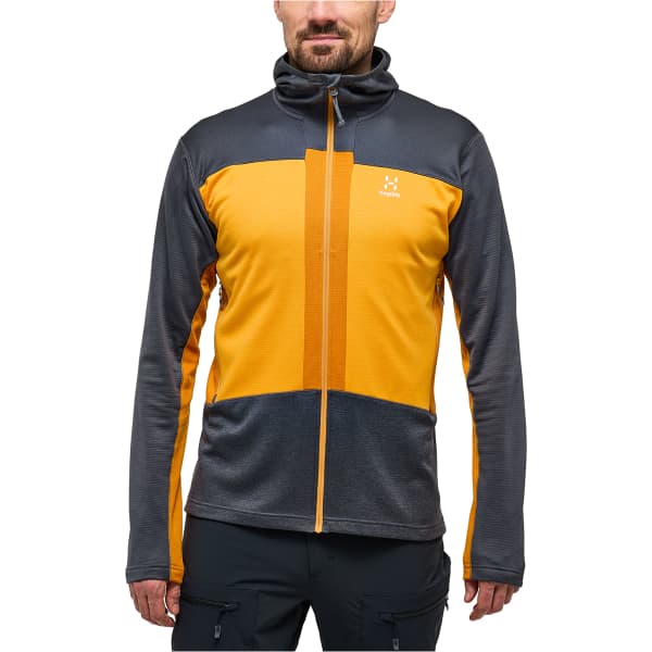 Veste polaire ski rando HAGLÖFS HAGLOFS ROC FLASH MID HOOD M MAGNETITE/SUNNY YELLOW