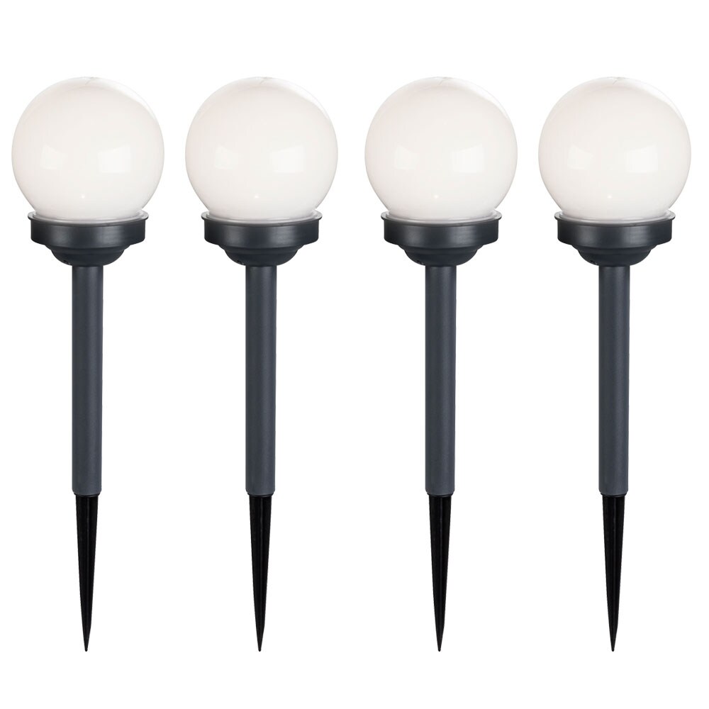 4x LED Solarkugel Stecklampen, weiß